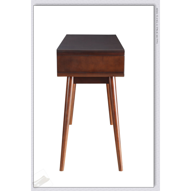 Table de canapé Christa au fini blanc et espresso avec un design moderne et un rangement polyvalent, parfait pour améliorer l'esthétique et la fonctionnalité du salon.