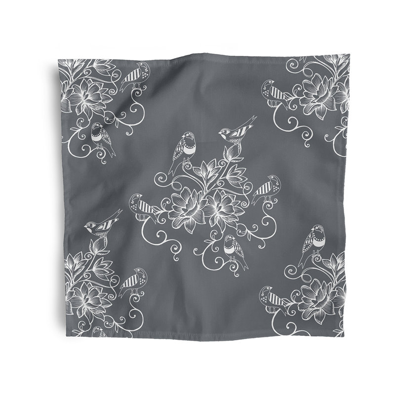 Cigi Morning Birds Napkins, Grey