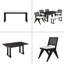 Ensemble de table de salle à manger extensible 6 pièces Modern-1040168212-1040168213-1040168215