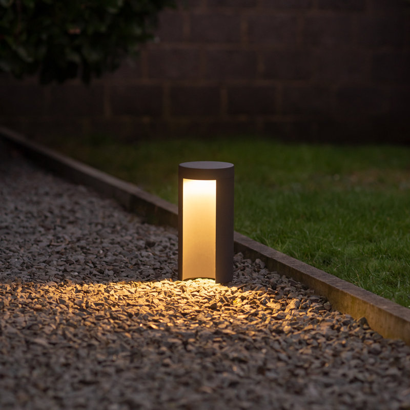 Dismukes Anthracite Integrated LED Metal Bollard Light, 25cm H x 12cm W x 12cm D