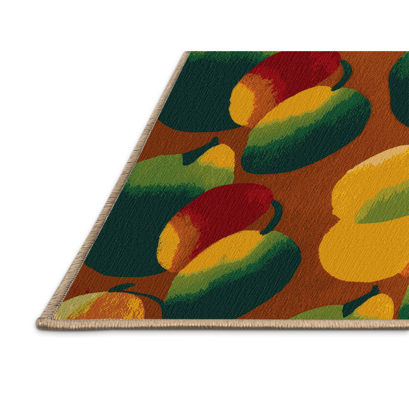  Tapis lavable à fruits mangue et fruits de mer Alfonso, Carré 7 pi