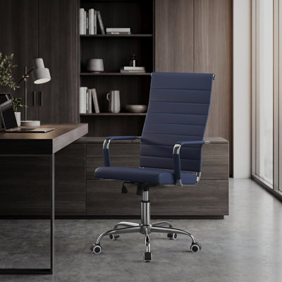 Chaise de bureau, chaises de salle de conférence modernes ergonomiques en cuir, chaise roulante pivotante à hauteur ajustable pour bureau à domicile