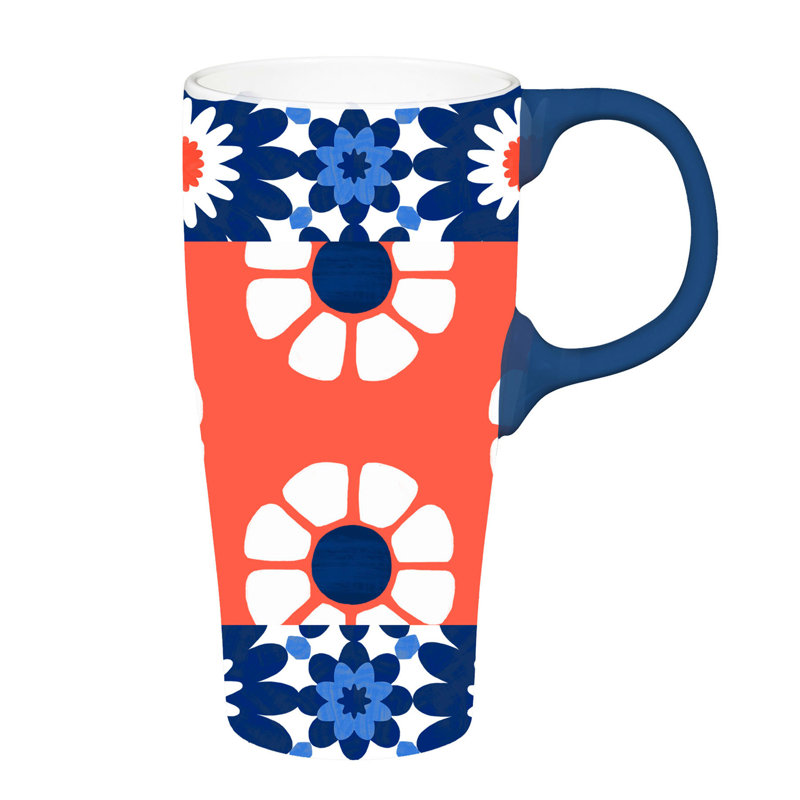Tasse à latte essentielle en céramique 16 oz. Avec boîte, orange Santorini