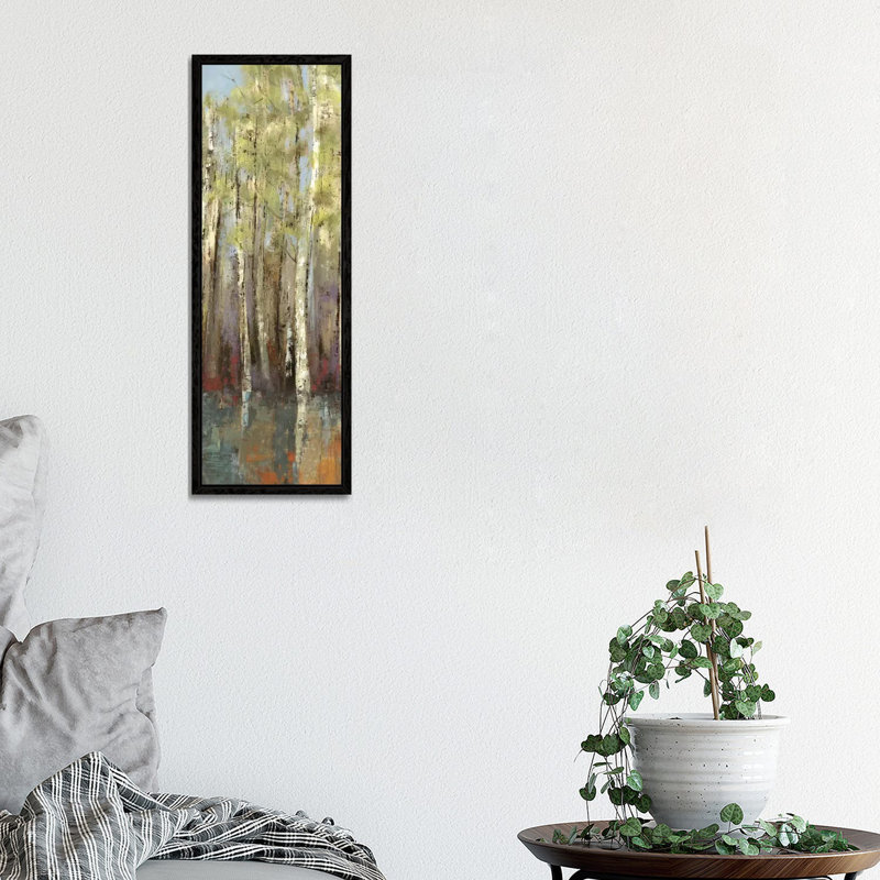 Forest Whisper II by Allison Pearce - Panoramic Print on Canvas, 91.44 cm H x 30.48 cm W x 4.445 cm D, Black Floater Framed