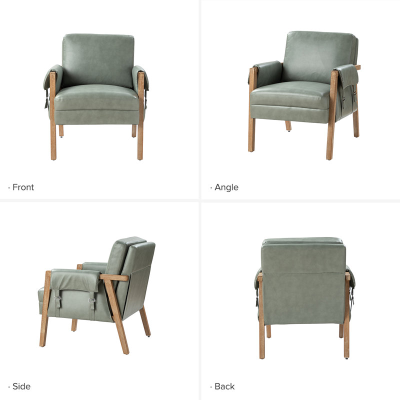 Faux Leather Armchair, Sage