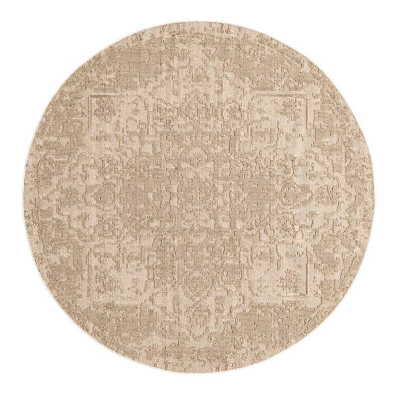 Indoor/Outdoor Traditional Area Rug, Round 7'10"