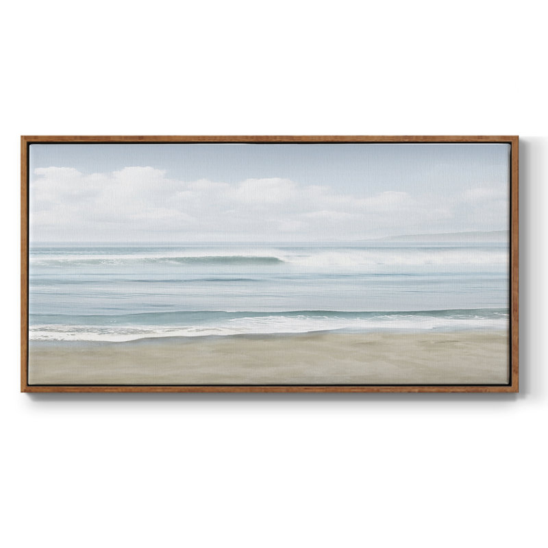 Douces vagues intemporelles - Toile tendue avec châssis encadré - Prêt à accrocher, Noyer, H 21 po x l 41 po
