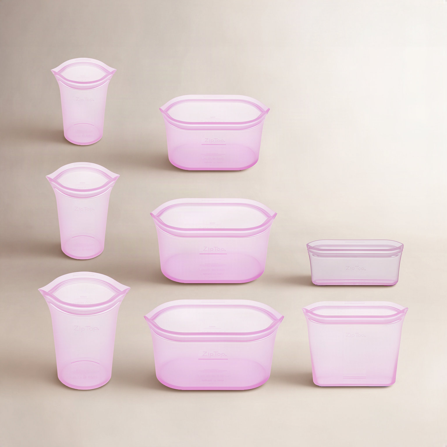 Zip Top Full Food Storage Container Set, Lavender