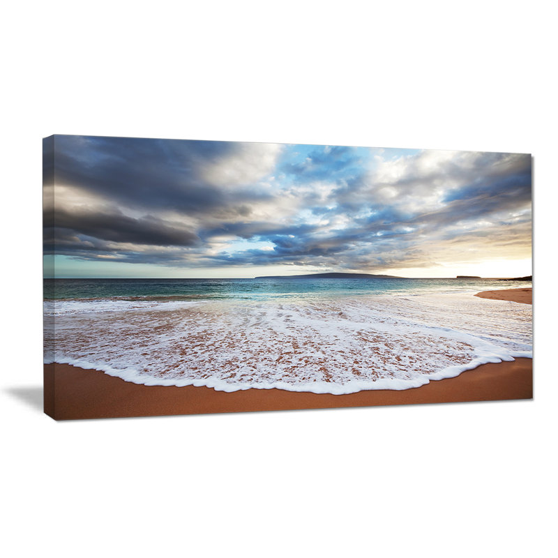 Mer de mer profonde avec nuages et vagues mer mer, reproduction de photo sur toile tendue, H 20 po x l 40 po x P 1po