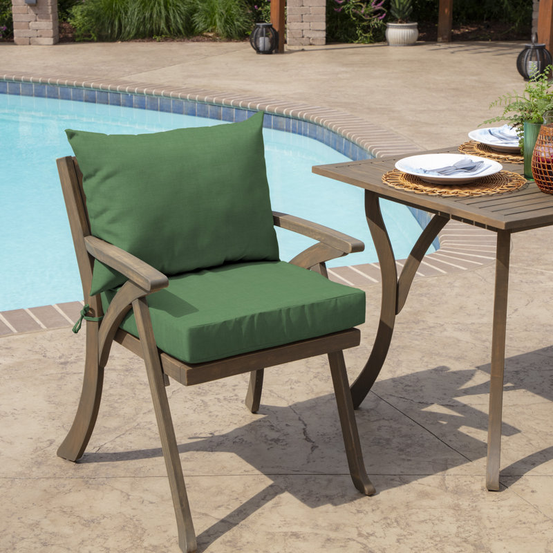 ARDEN Outdoor Dining Chair 4" Cushion, Moss Solid Color