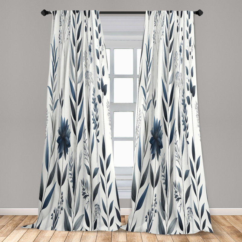 Paire de rideaux bleu marine East Urban Home, L 56 po x L 63 po
