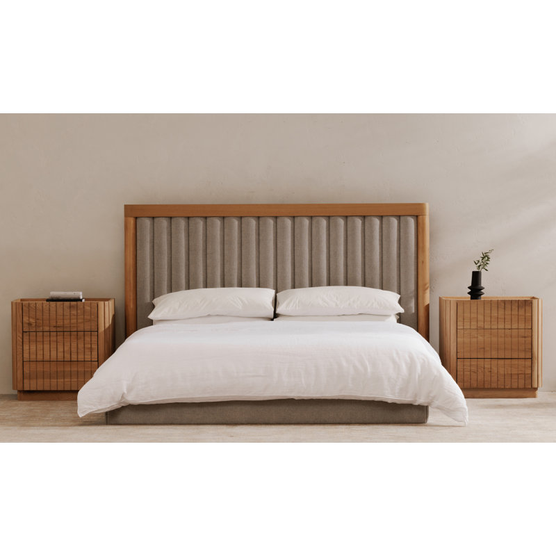 Commode en bois massif 3 tiroirs Daley, Naturel