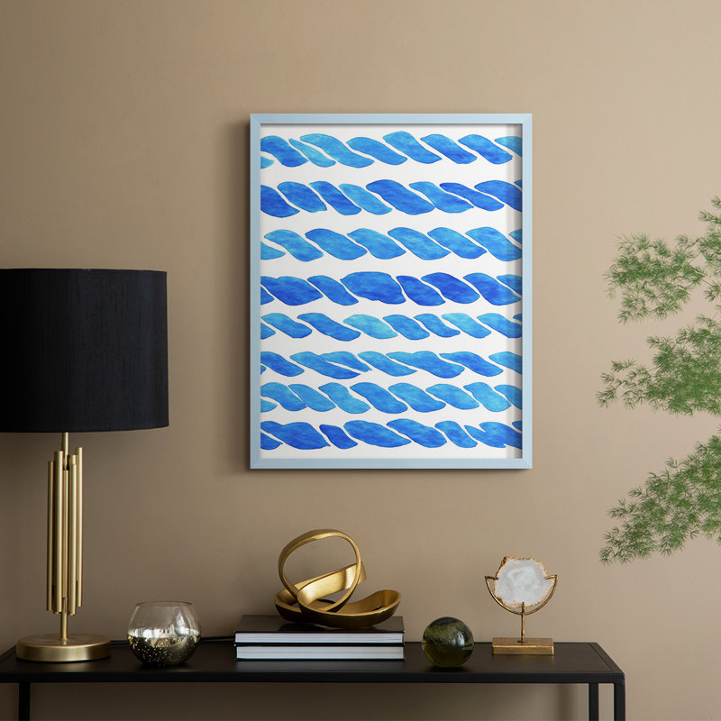 «Abstract Abstract», reproduction encadrée - prêt à accrocher - fabriquée aux États-Unis, H 10 po x l 8 po, Bleu