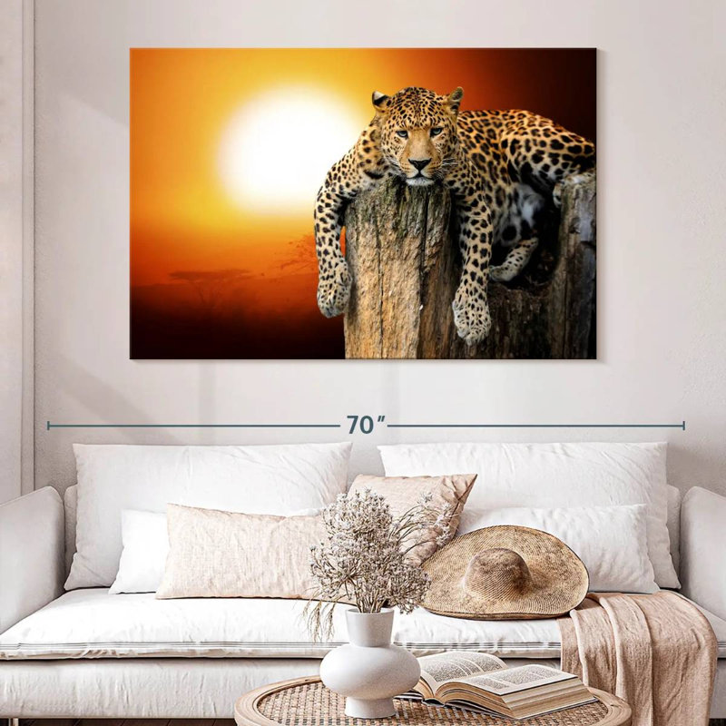 Brampt Lounging Leopard, 34" H x 51" W