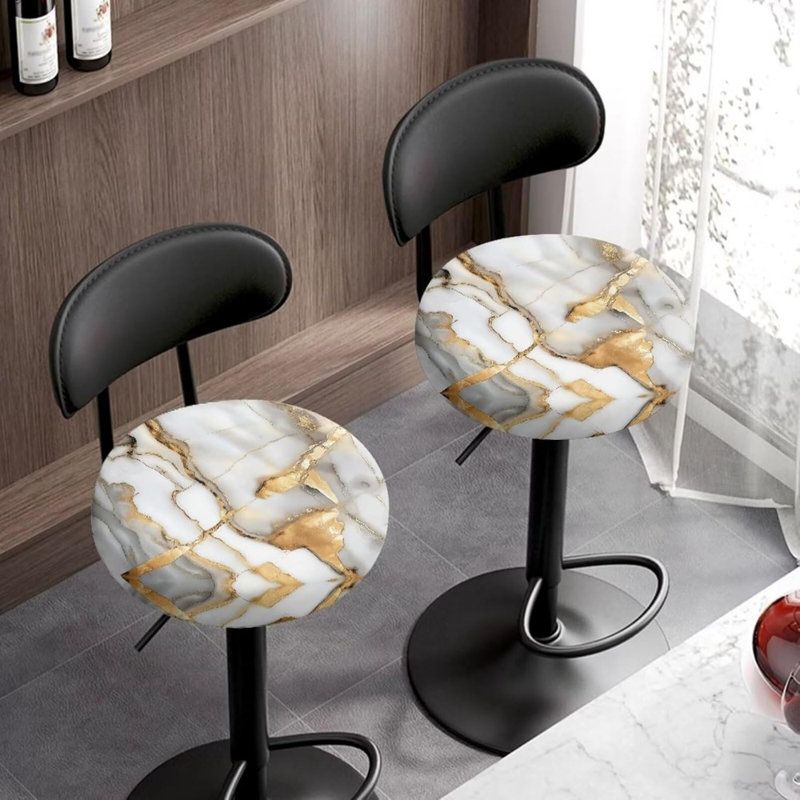 Ensemble de 2 housses de tabourets de bar en marbre Classic