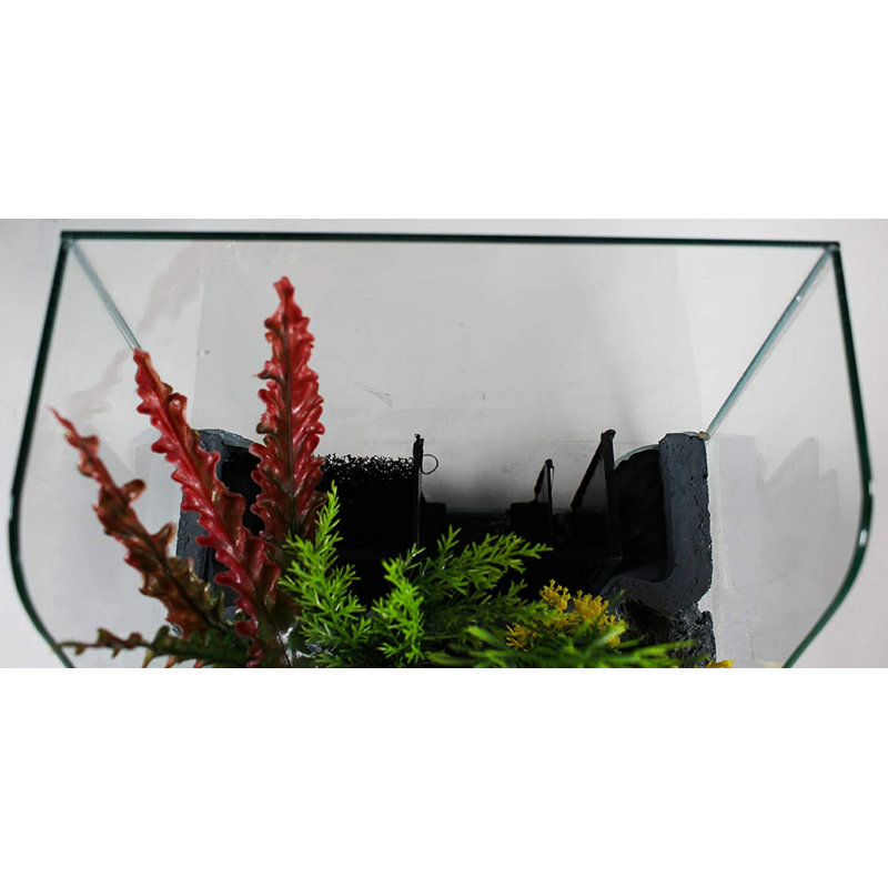 Hydroponic Glass Aquarium with LED Light and Waterfall