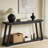62.99" Solid Wood Sofa Console Table With 2-Tier Storage Shelves For Living Room, Entryway-123140103