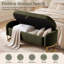 Banc de rangement capitonné Teddy avec pieds en fer courbés, structure en bois massif et plateau relevable à languette.-1779199289-1779199293