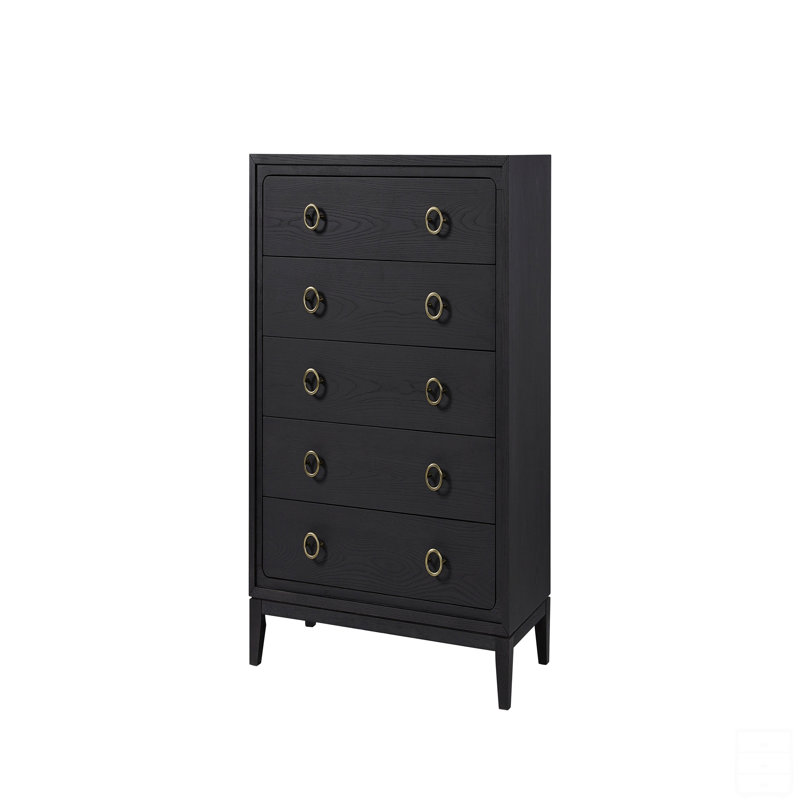 Commode 5 tiroirs au fini poivre