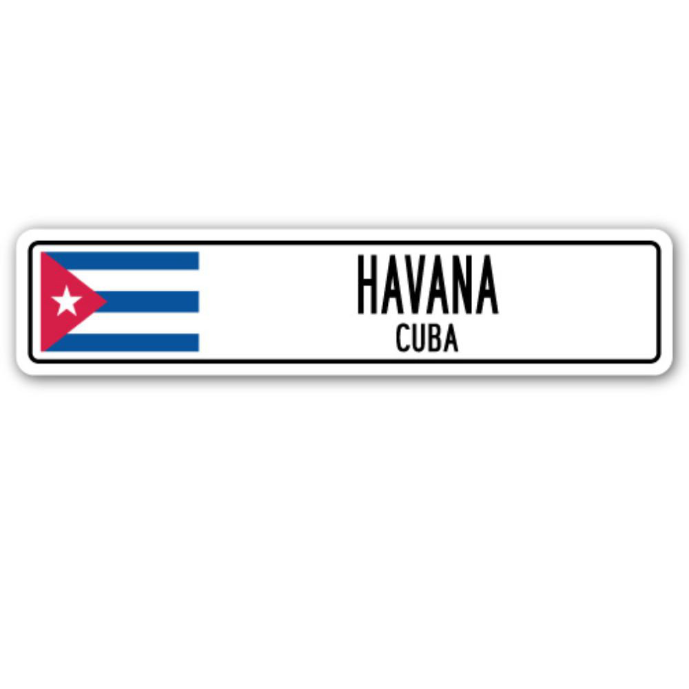 Havana Cuba Street Sign Cuban Flag City Country Road Wall Gift SignMission