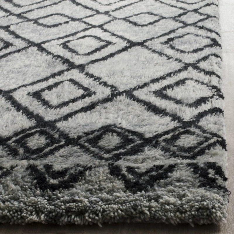 Aderhold Hand Tufted Nz Wool/Cotton Southwestern Rug in Gray, Runner 2'3" x 8'