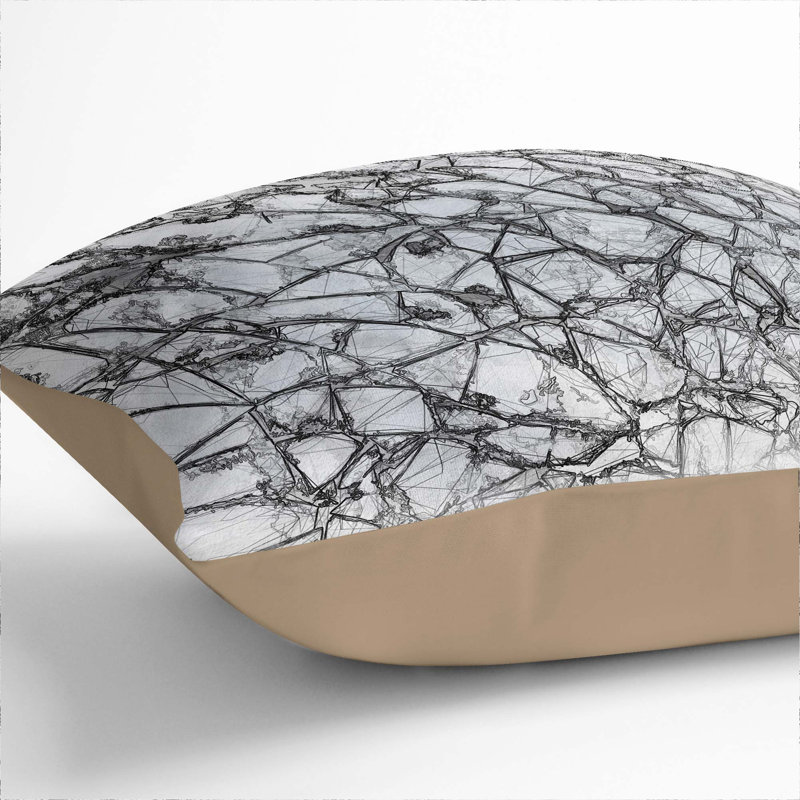 Abstract Square Throw Cushion, 55cm H x 55cm W x 20cm D, Stone
