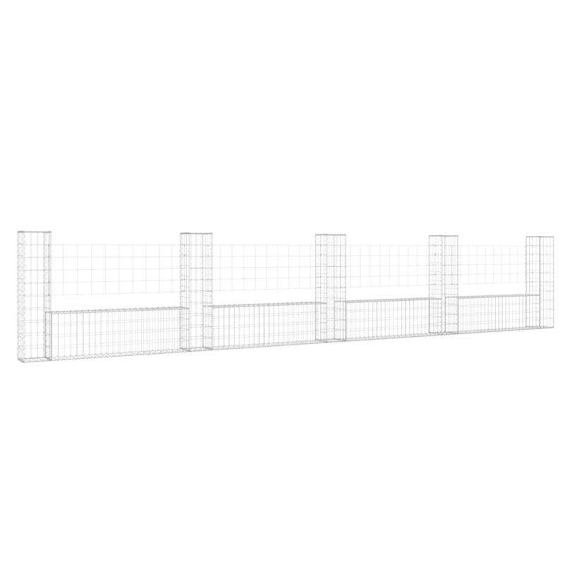 Panneau de clôture en métal argenté, H 39,4 po x l 196,9 po x P 7,9 po