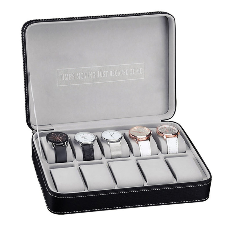 Boîte à montre 10 emplacements, 11 po x 7,87 po x 2,95 po