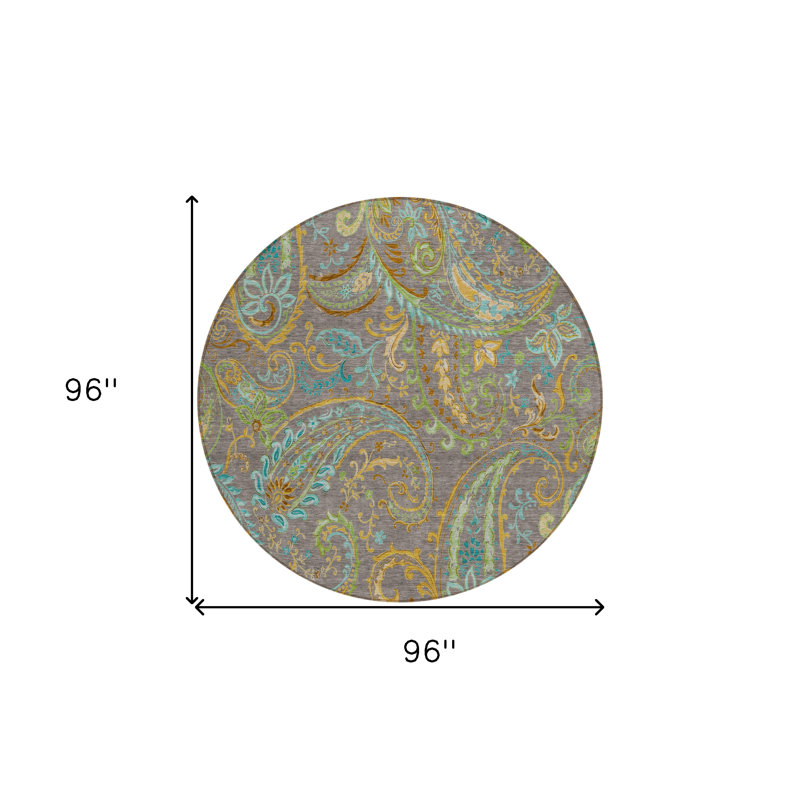 Tapis d'intérieur rond antidérapant rond 8 'Taupe