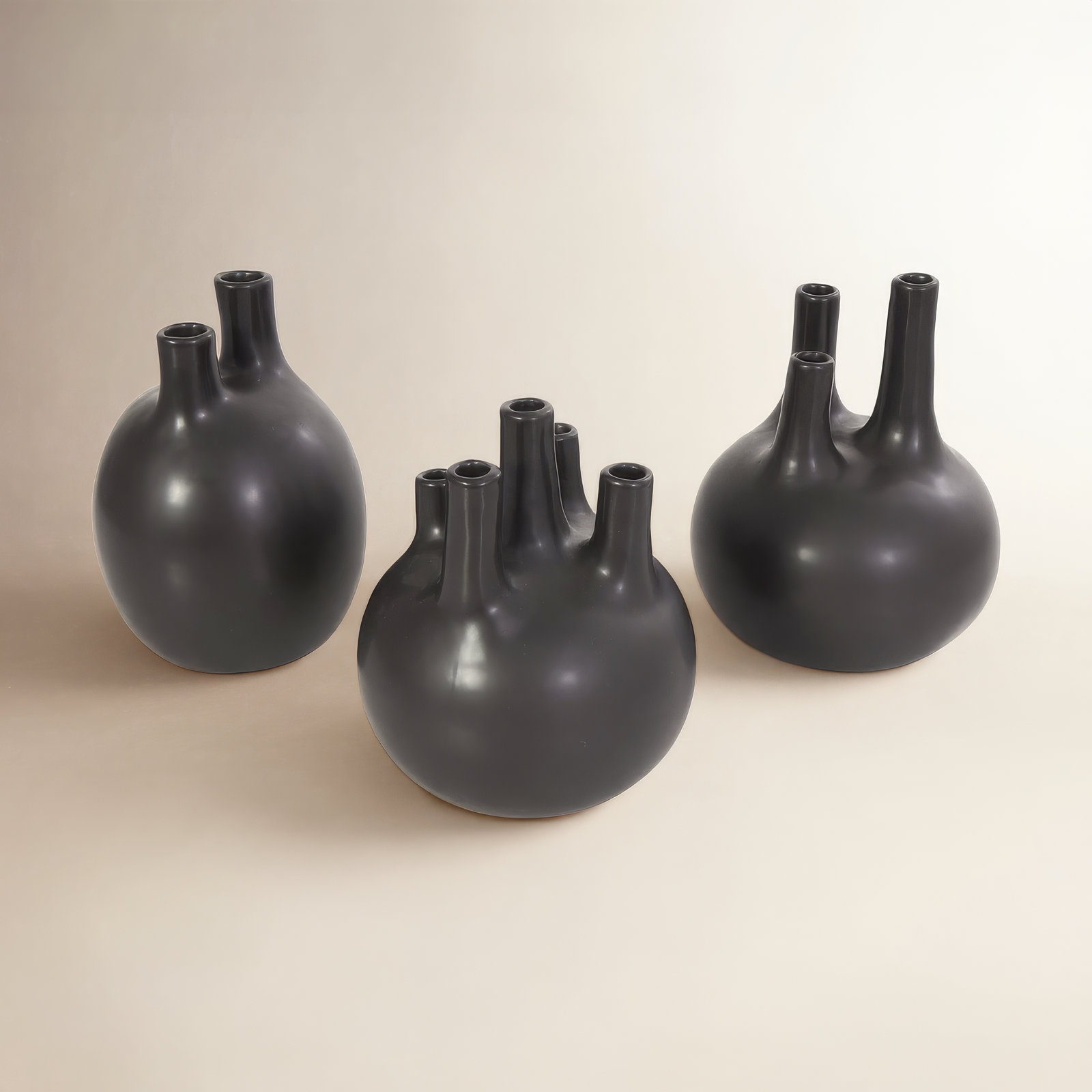 Horsham Dolomite Table Vase, Black, 7.2"H x 6.15"W x 6.2"D