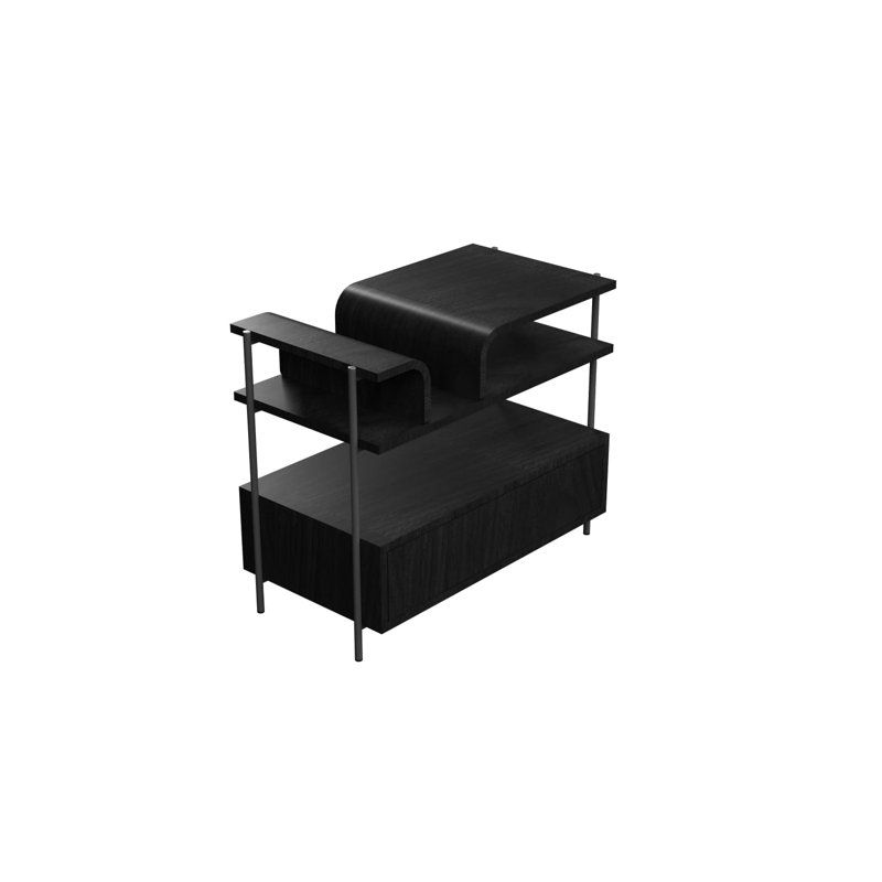 Table de chevet Cascade Accord, Gris anthracite