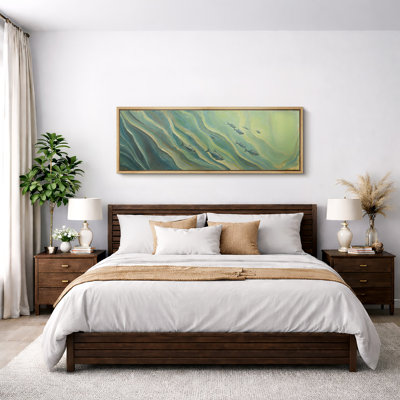 Coastal Fish School Ocean Current Artwork Extra Large Pictures Framed Canvas Print Wall Art