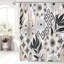 Rideau de douche Boho Floral avec motif floral abstrait, tissu en polyester imperméable pour un décor de salle de bain rétro rustique