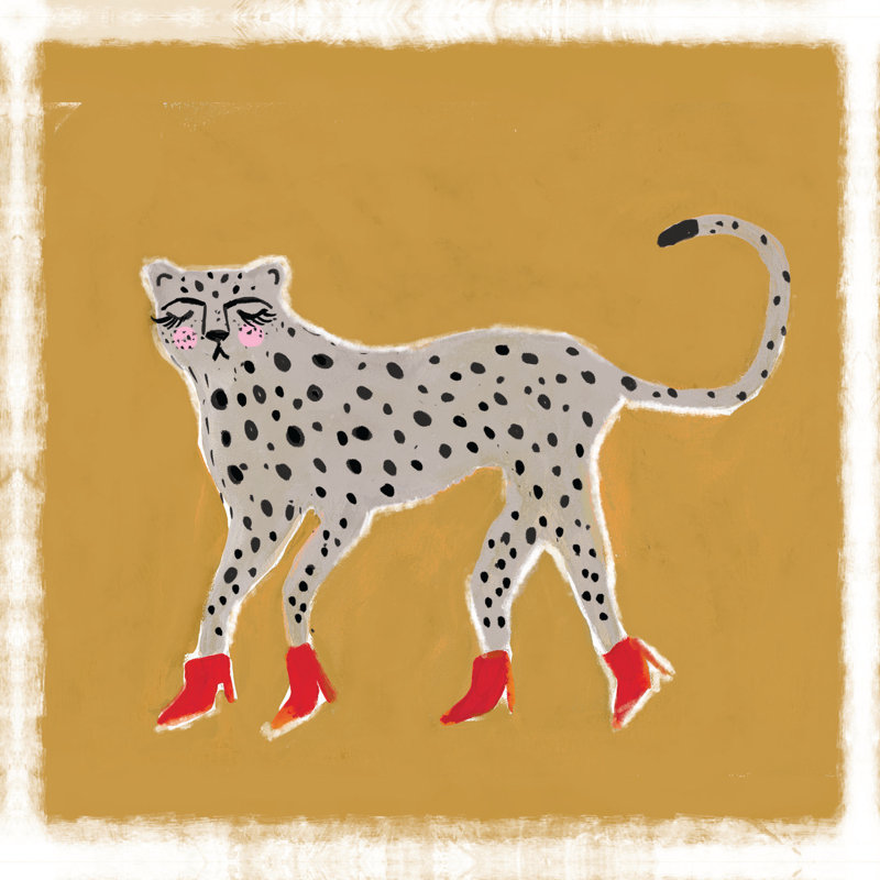 Léopard en bottes, reproduction sur toile, H 20 po x l 20 po
