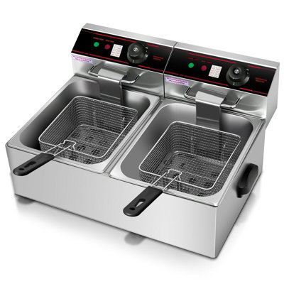 Friteuse électrique à double cuve 3400W