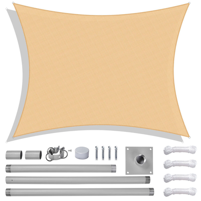 Toile d'ombrage rectangulaire, Jaune, 10 pi x 13 pi