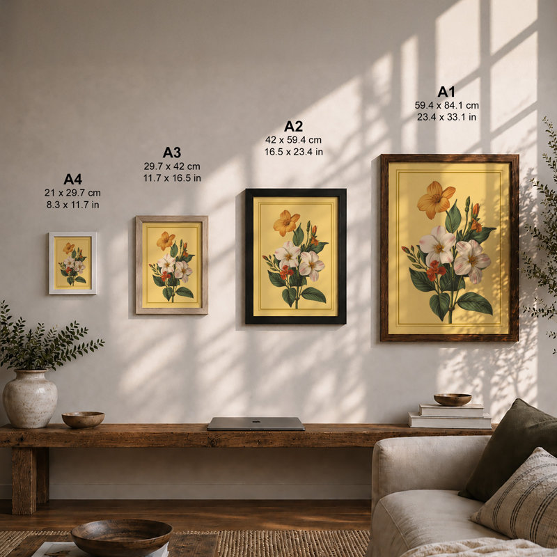 Classical Study Botanical - Framed Print, Oak, A4 - 29.7 x 21.0 cm