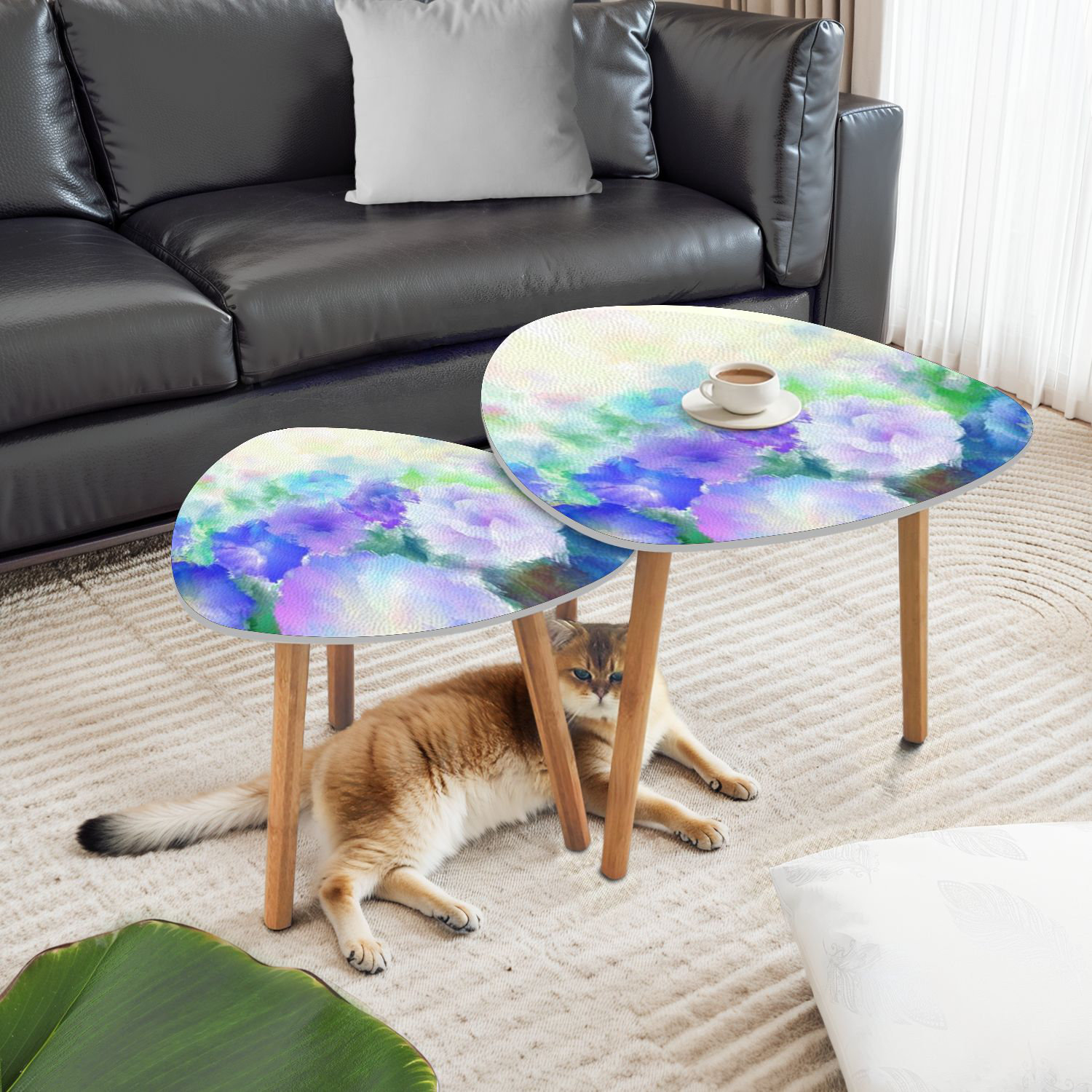 George Oliver Triangle Nesting Coffee Table Set of 2 Spring meadow ...