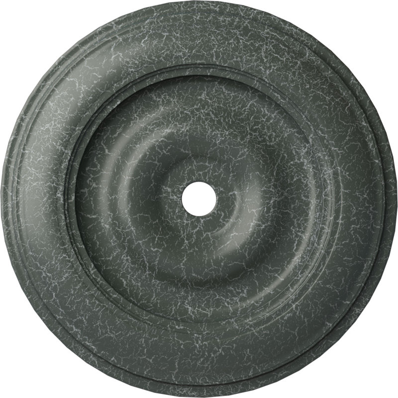 Médaillon de plafond à feuilles d'acanthe Endurathane Attica, diamètre extérieur 53 1/2 po x P 3 1/2 po (convient aux auvents jusqu'à 4 5/8 po), fini craquelé Gobi peint à la main