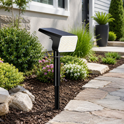 12-Pack IP67 Waterproof Outdoor Solar Spotlights with 90 LEDs and 4 Modes, 2-in-1 Solar Landscape Flood Lights with Automatic On/Off for Yard, Garden, Pathway and Trees, Cool White
