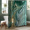 Green Gold Marble Abstract Shower Curtain with 12 Hooks