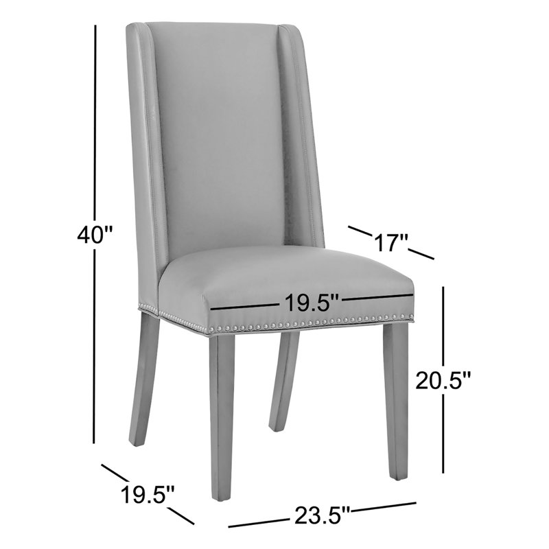 Modway Baron Vinyl Dining Chair, Black