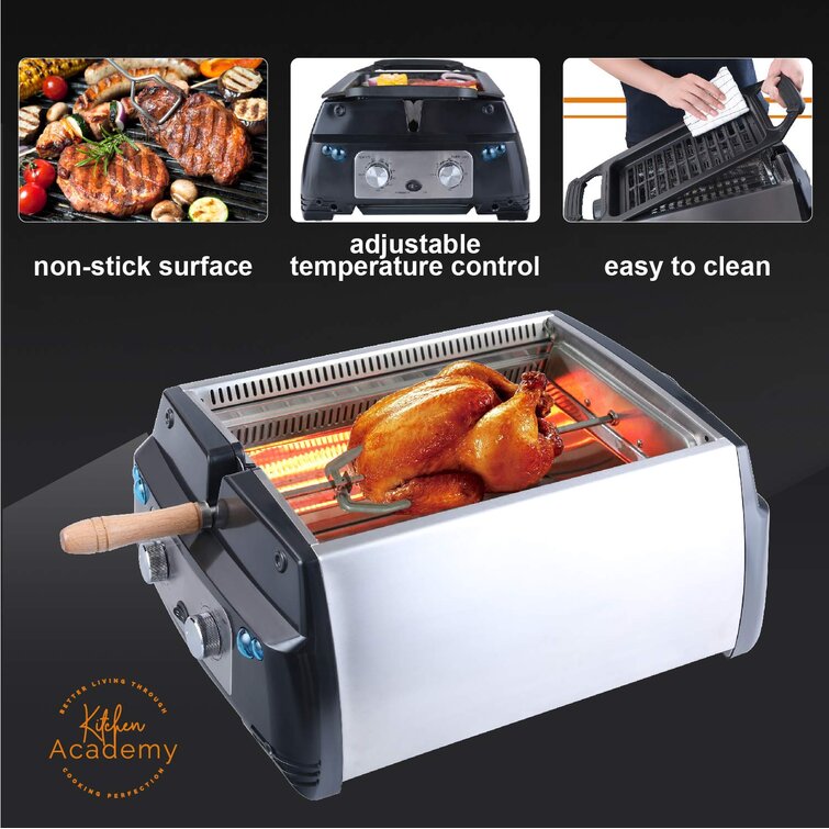 Kitchen Academy Indoor Infrared Grill, Portable Non-Stick Electric Tab