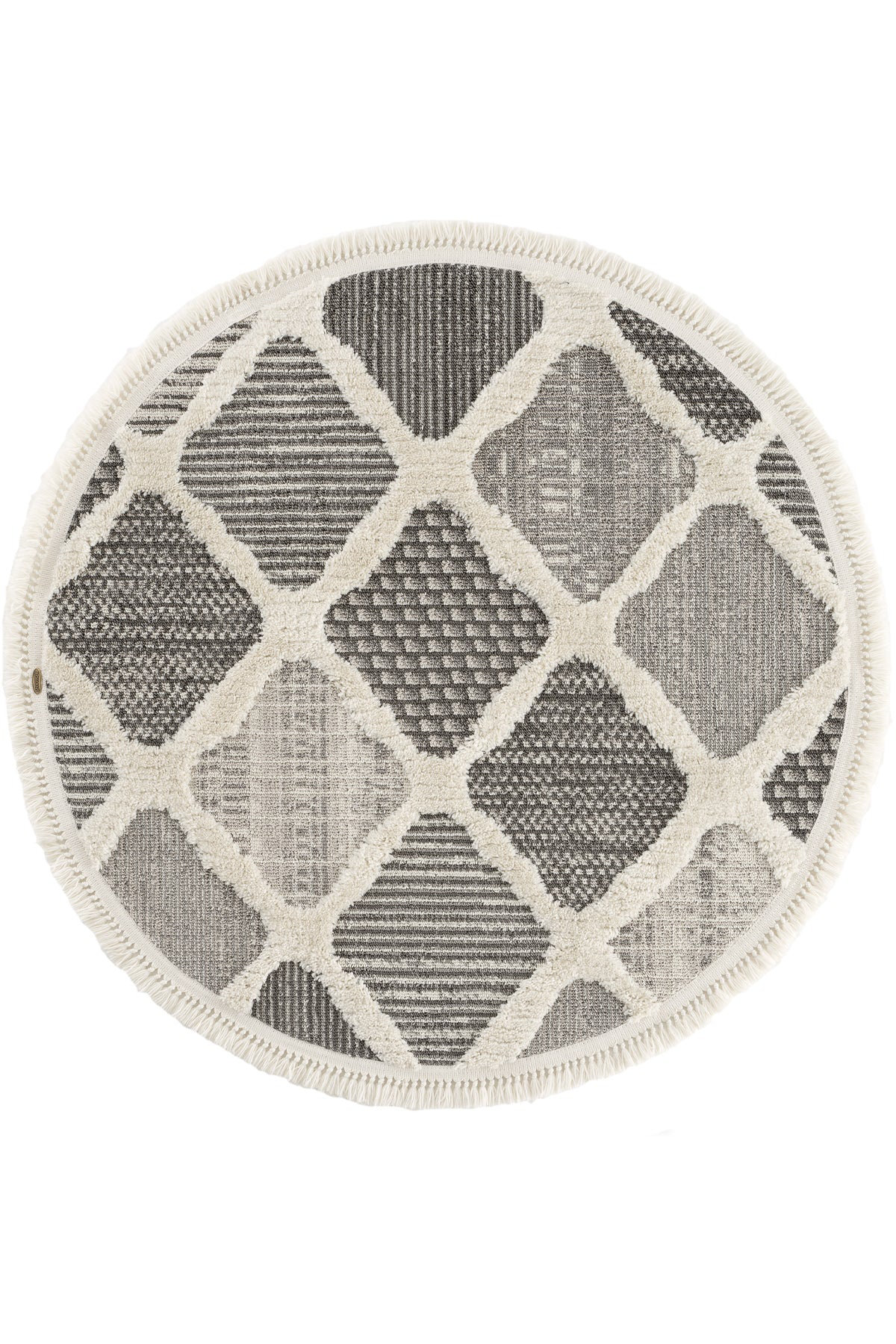 Gracie Oaks Sakura Gray Round Ethnic Patterned Modern Living Room Rug ...