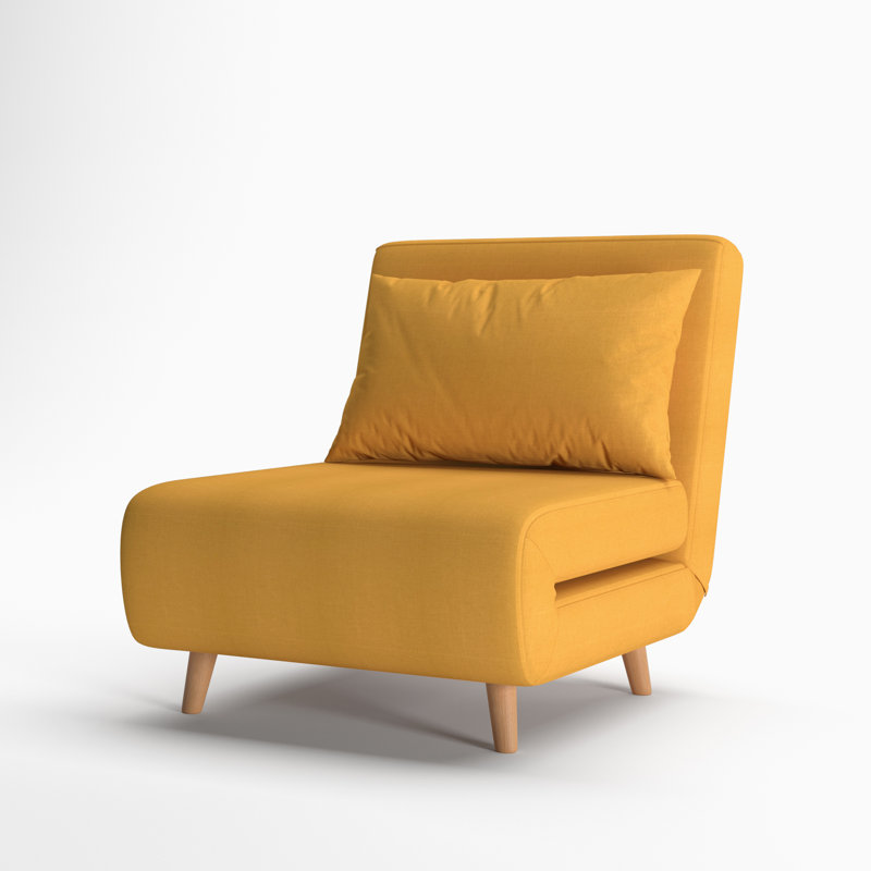 Fauteuil convertible Clarissa, Polyester moutarde