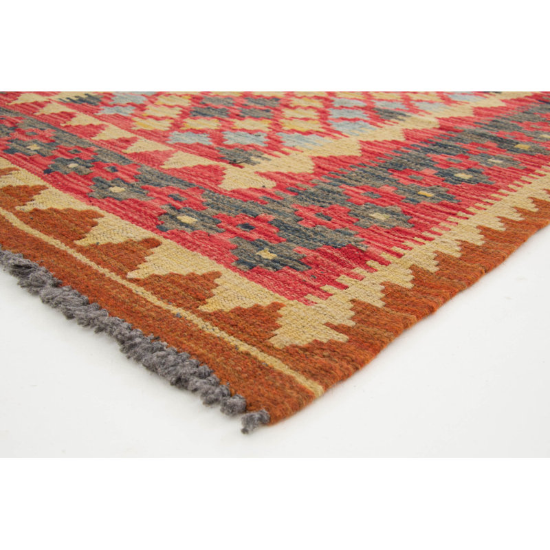 Geometric Wool Hand Woven 87cm X 115cm Area Rug