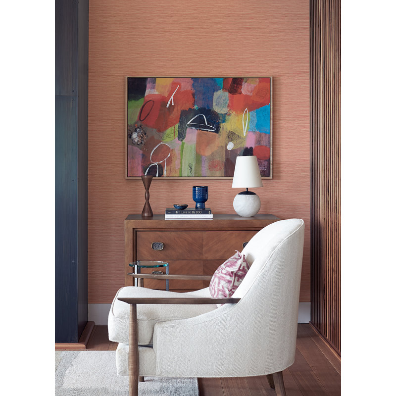 Harwell Unpasted Vinyl Wallpaper Roll, Coral