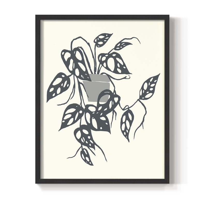 «Growing Leaves VI», Noir, noir, noir, noir, H 11 po x l 9 po