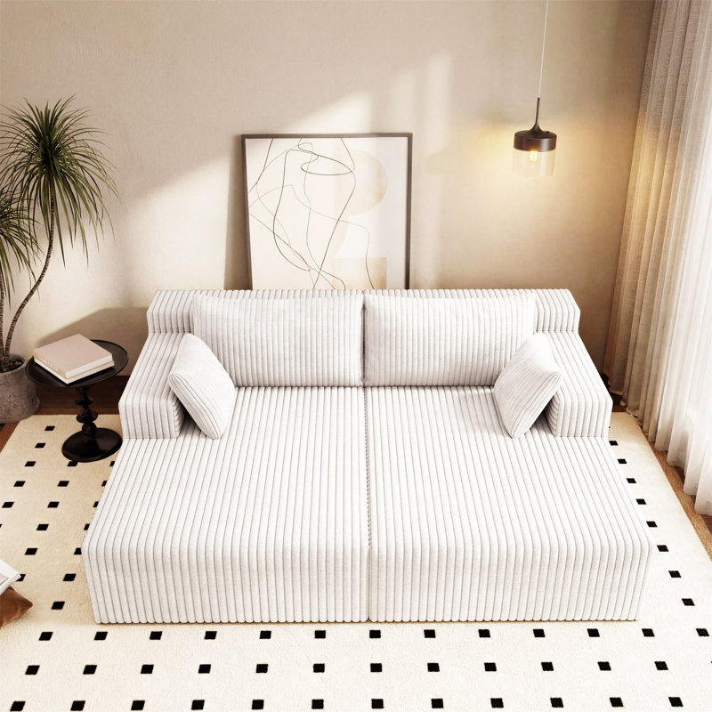 Canapé modulaire avec méridienne Cloud, Blanc