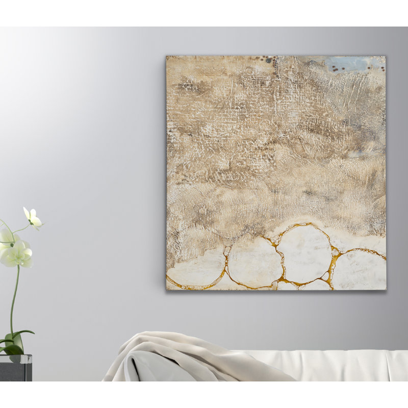 Texture blanche - reproduction sur toile tendue, H 24 po x l 24 po x P 1 po